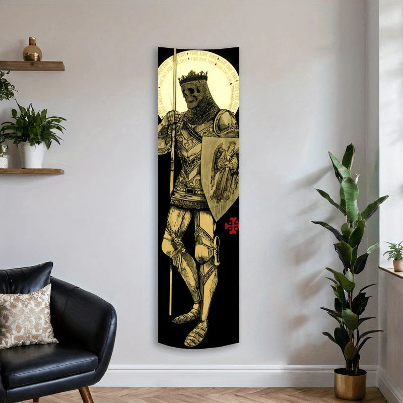 Home Decor Medieval - 40x150 ซม. ไนท์แองเจิลแบนเนอร์พรมเกราะยุคกลางแขวนผนังตกแต่งห้องนอนห้องนั่งเล่นตกแต่งบ้านพรมโพลีเอสเตอร์