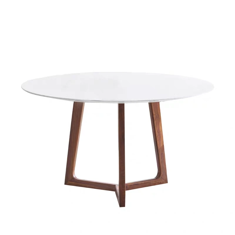 Mesa redonda minimalista para apartamento pequeno, arte moderna, luxo acessível, mesa de mármore, mesa de negociação casual, J0PVQ5