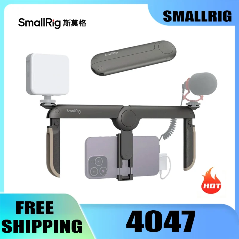 

SmallRig 4047 Fold P20 Mobile Pocket Video Rig for Mobile Phone with 65-80mm Width Range with Cases on, W Cold Shoe for IPhone17