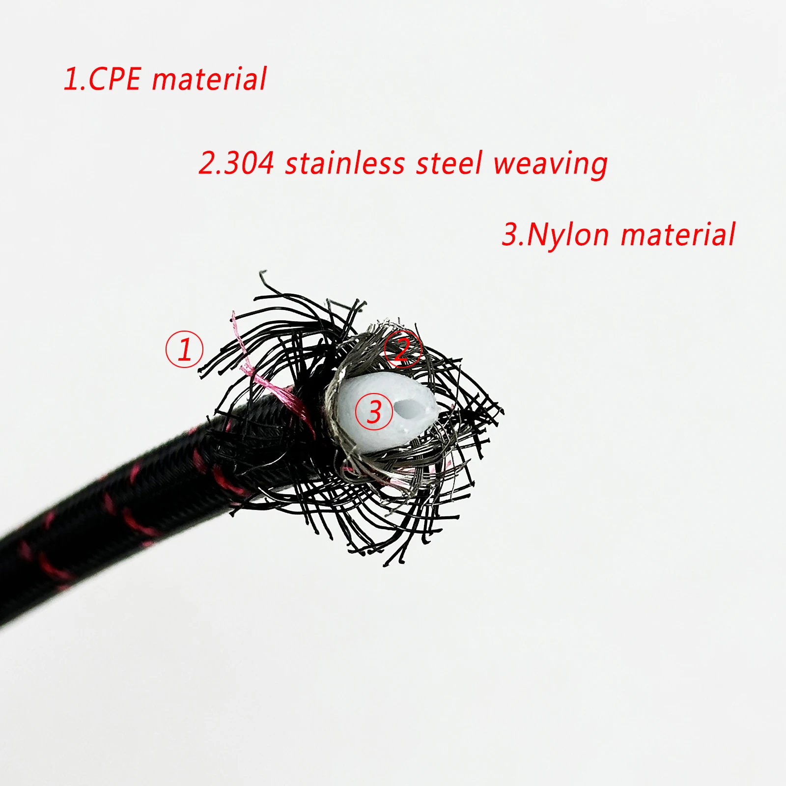 العالمي BlackRed الفولاذ المقاوم للصدأ مضفر خرطوم الفرامل النايلون 10-200 سنتيمتر M10 خط الفرامل المشترك للدراجات النارية/تعديل السيارة