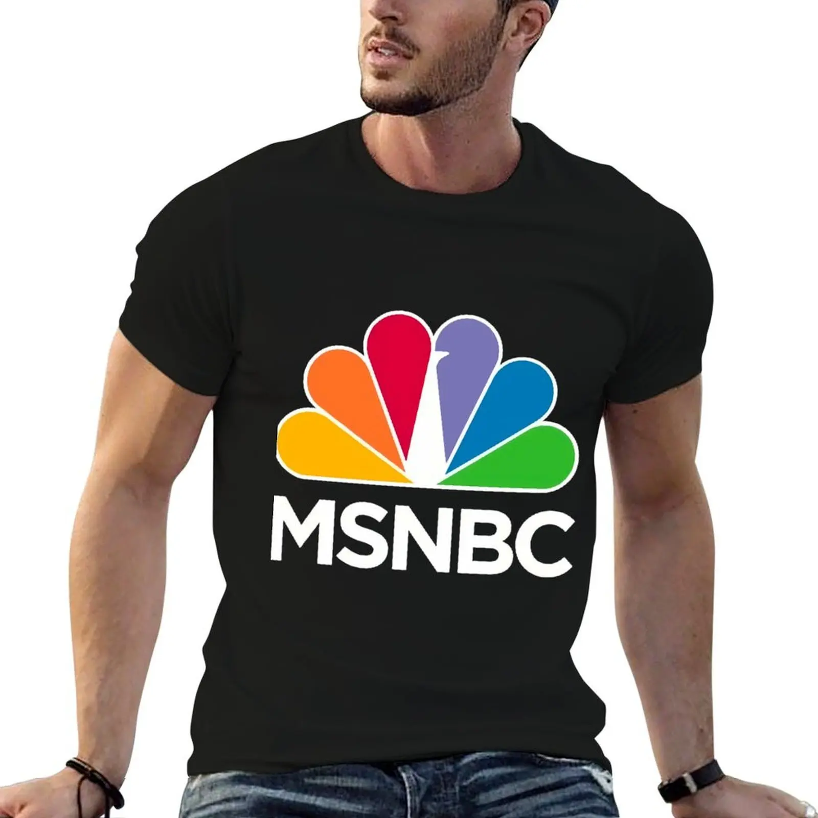 

MSNBC Logo T-Shirt funny t shirts cotton t shirt custom print anime t shirts oversize T-shirt