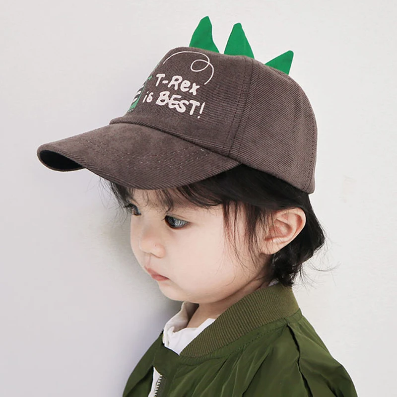 Boy Girl Baseball Cap,Soft Cotton Lightweight Kids Adjustable Small Dinosaur Pattern Toddler Hat Size For 2-6Age