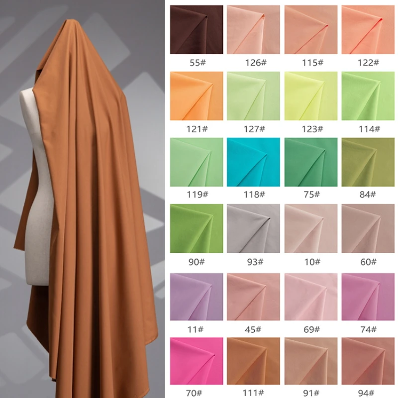 Solid Colored Pure Polyester Fabric Coat Windbreaker Spring Autumn Clothing Wholesale Cloth for Sewing Per Meter Diy Material