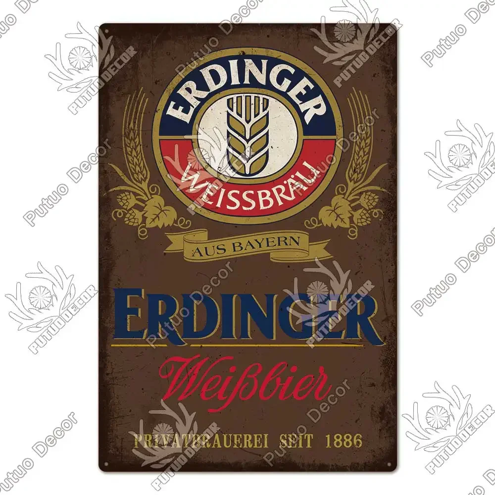 Putuo Decor Bier Merk Metalen Bord Vintage Tin Bord Decoratieve Plaquette Muur Decor Bar Pub Man Grot Woonkamer Decoratie