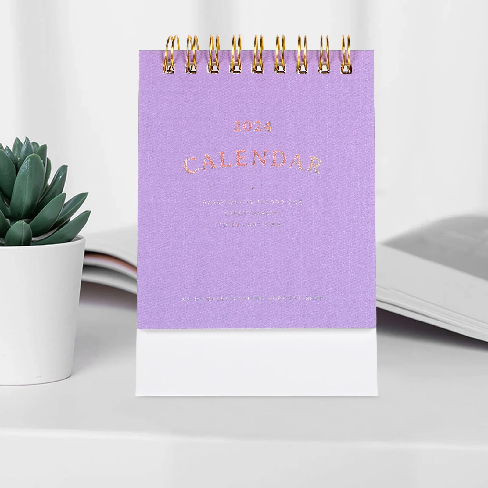 Desktop Calendar 2024 Thick Paper Monthly Planner Coil Binding Smooth Writing Surface For Office Home School Decorative