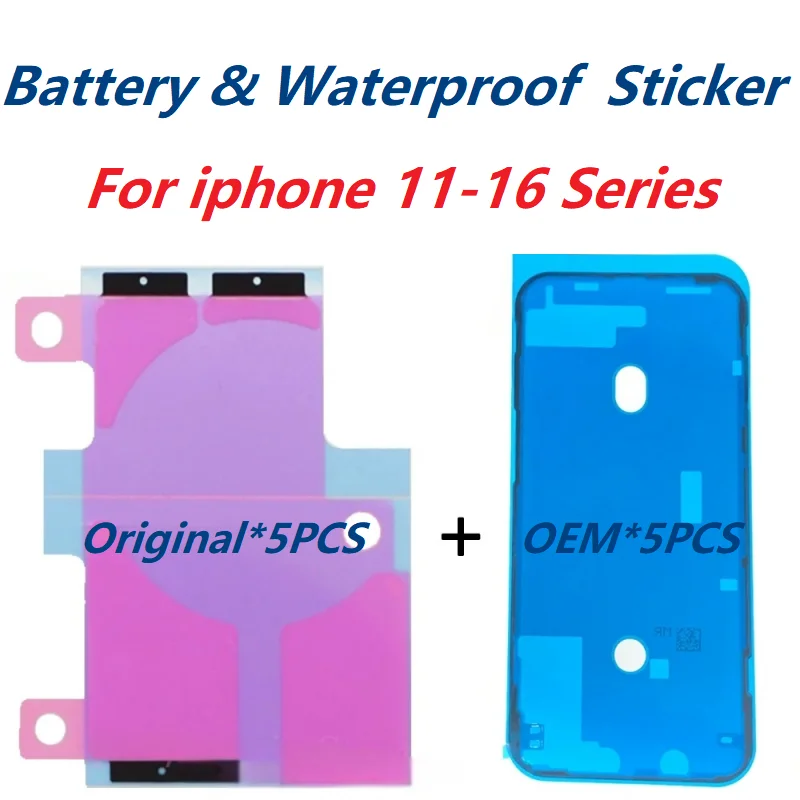 

Лучший комбинированный 5 шт. оригинальный клей для аккумулятора OEM, передняя наклейка с ЖК-дисплеем, водонепроницаемая уплотнительная лента для Iphone 11, 12, 13, 14, 15, 16 Pro Max, часть