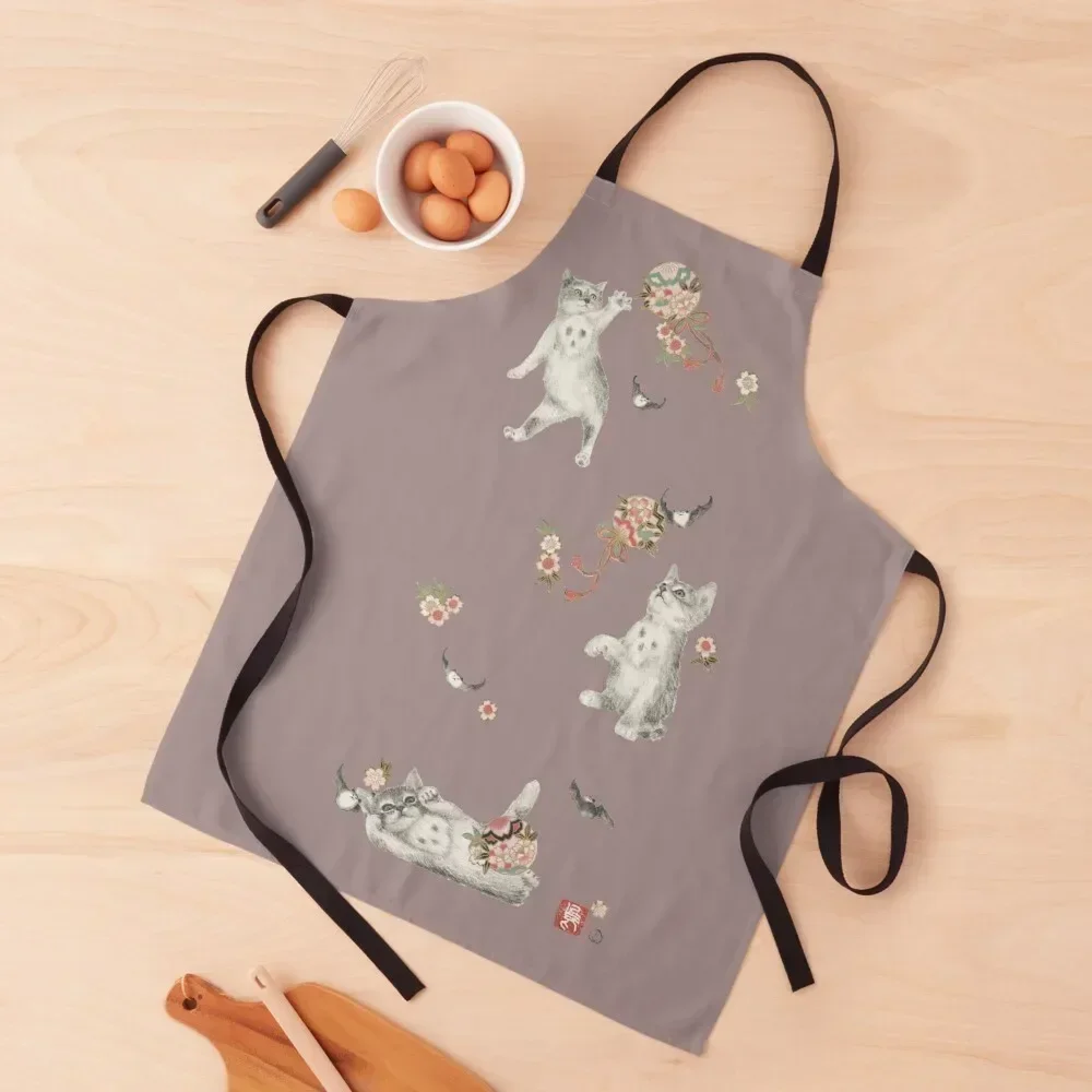 Kitten Play Apron kitchen clothes Woman Kitchens Apron