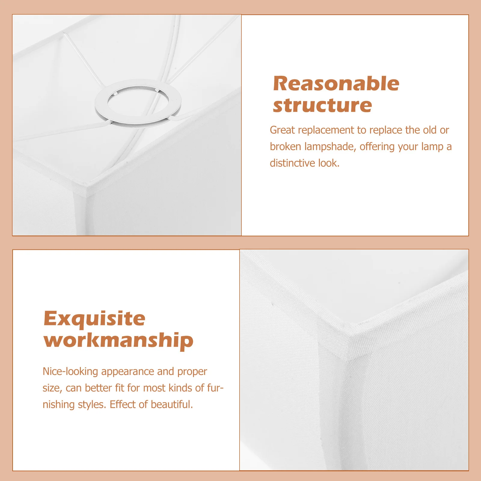 

Cloth Semicircle Lampshade Stable Long-Lasting Light Cover for Daily Use Household Lamp Replacement Lamp Shades Large