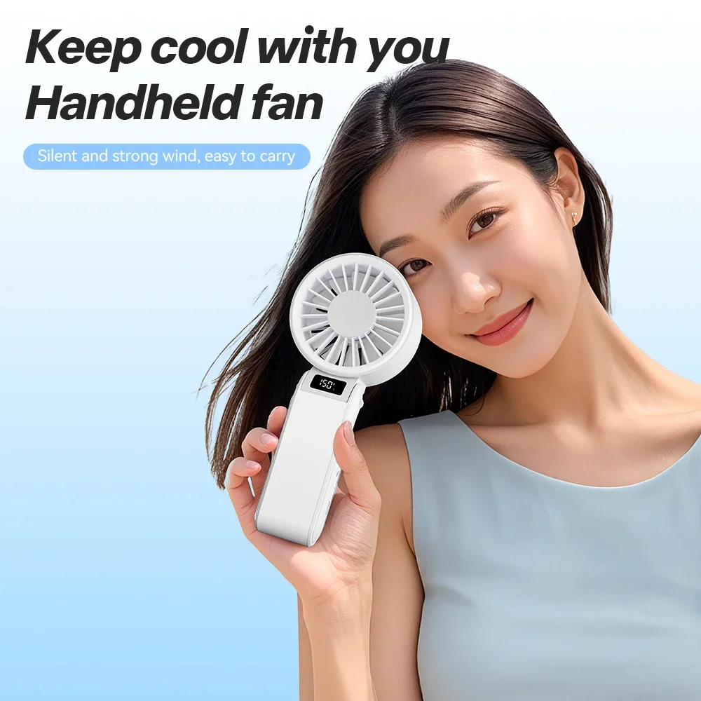 2025 Portable High speed fan Mini Fan 3000mAh Rechargeable Battery USB Fan Foldable Handheld Fan for Outdoor fan image 3