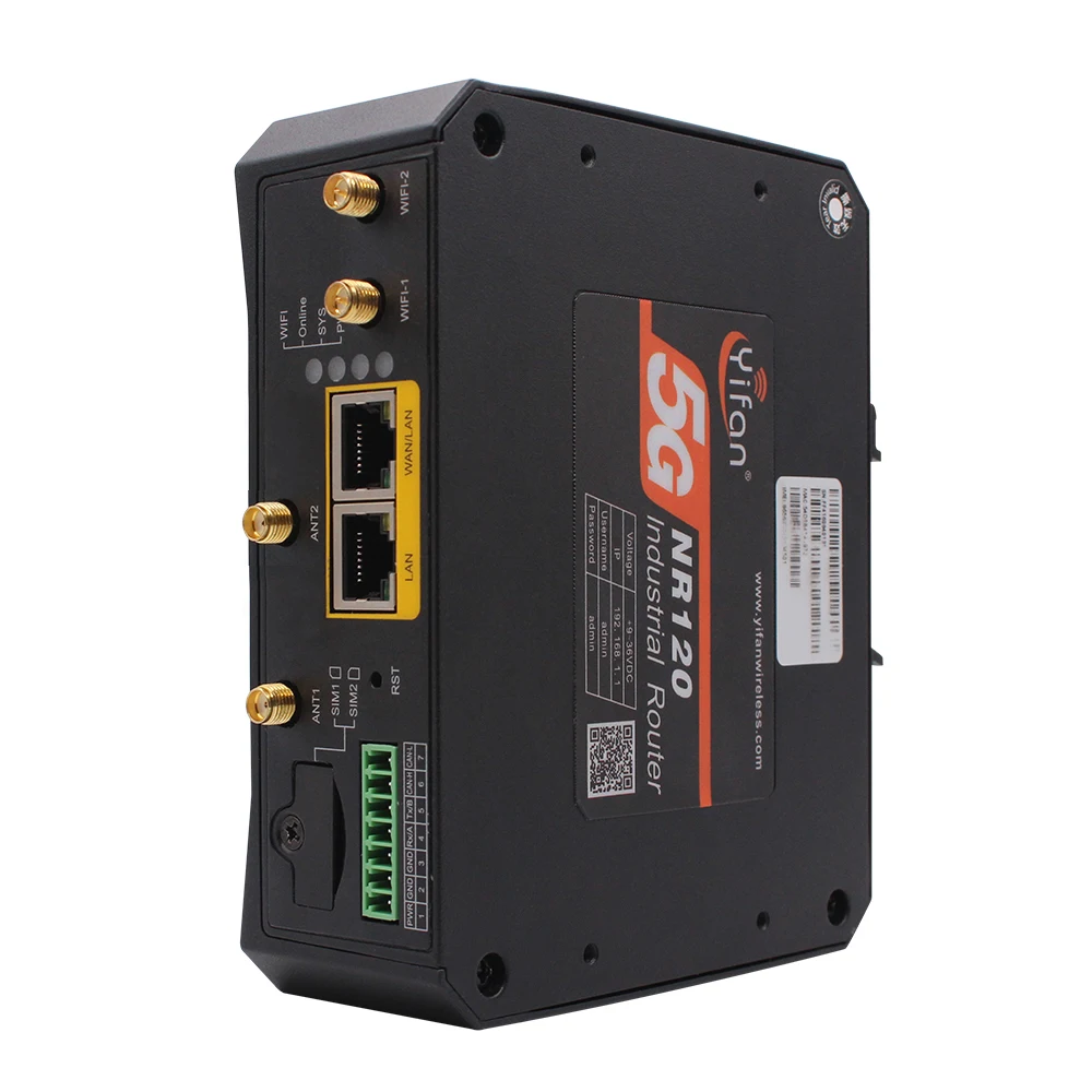 ZXY Yifan NR120-R الصناعية 5G RedCap IoT راوتر ثنائي الشريحة فشل مودم 300Mbps GRE/IPSEC WEP التشفير VPN جدار الحماية X35 رقاقة #3