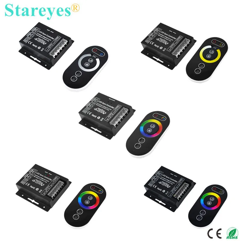 RF 433 Remote Controller Touch Screen Remote Control Single color Dimmer CCT RGB RGBW RGBCCT LED strip Music Activated receiver