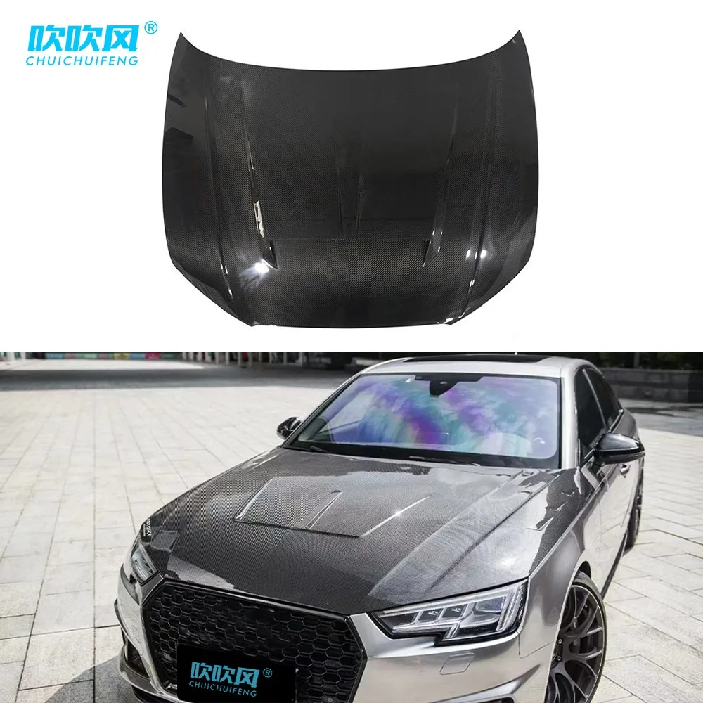 General Dry Carbon Fiber For Audi A3 S3 Sedan 2017-2019 Engine Hood Bonnet Hood Body Kits Trim Car Accessories Spoiler