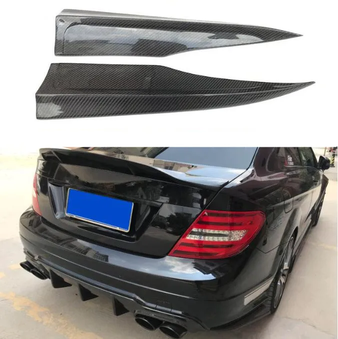 

Real Carbon Fiber Car Rear Bumper Lip Spoiler Splitters Side Aprons For Mercedes-Benz W204 C63 AMG Coupe 2007-2014