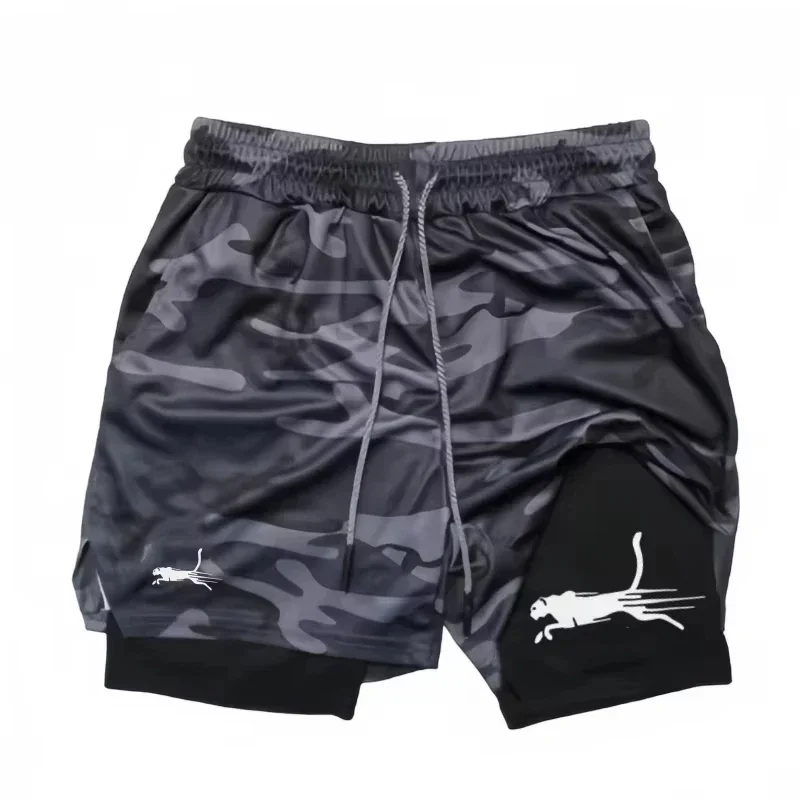 

Летние спортивные шорты для бега на открытом воздухе — двухслойные эластичные быстросохнущие шорты для занятий спортом и фитнесом