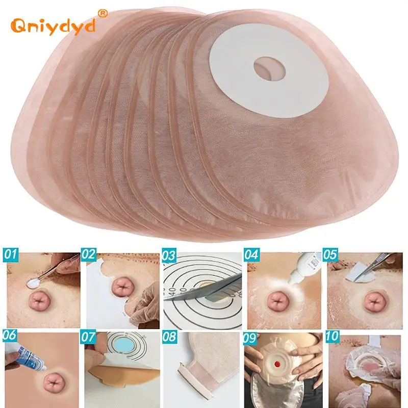 10PCS Colostomy Bag, Disposable One-piece Ostomy Bag, Closed Stool Bag, Disposable Adhesive Anorectal Stool Bag, Ostomy Care