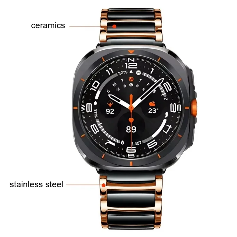Ceramic Metal Strap For Samsung Galaxy Watch 8 Ultra 47mm classic Bracelet Wristband Galaxy Watch 7 Ultra Luxury Watchband Belt