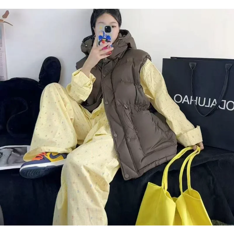 다운 베스트 2025 겨울 신상 캐주얼 릴랙스드 출퇴근 스타일 오버사이즈 두꺼운 패셔너블 다용도 따뜻한 코트 트렌디