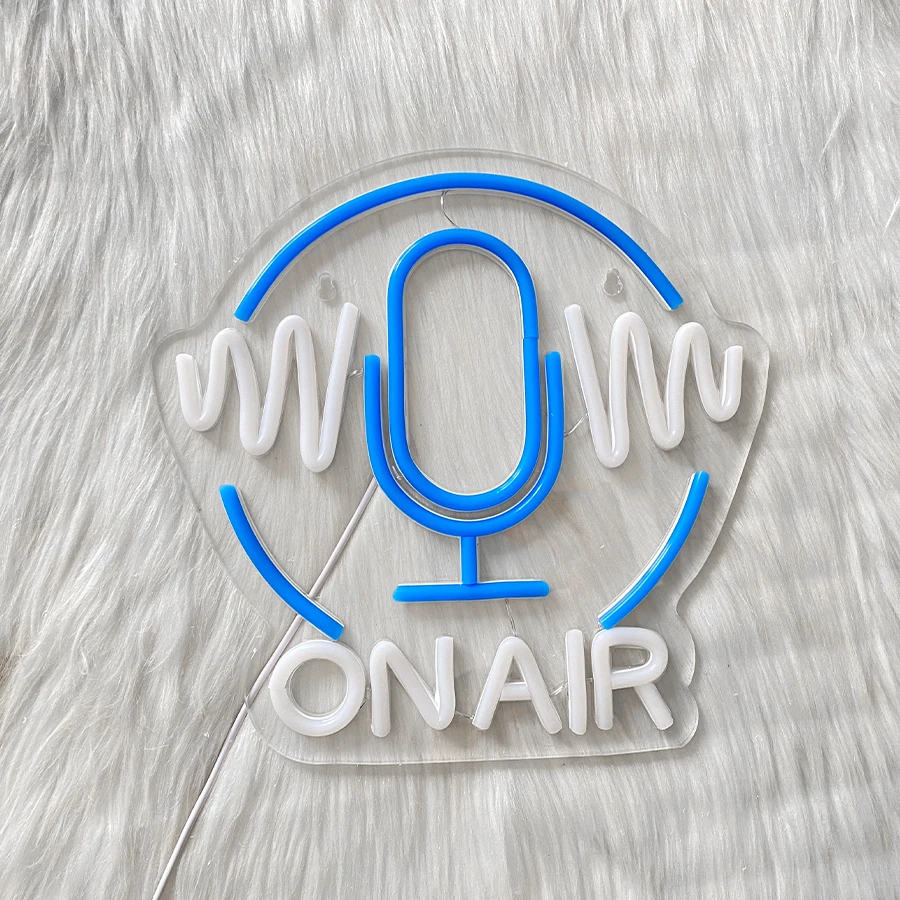 On Air Led Neon Sign, Microphone Icon, Suitable For Game Room, Recording Room, Live Broadcast Room, Music Studio And Bar Decor. - view 6
