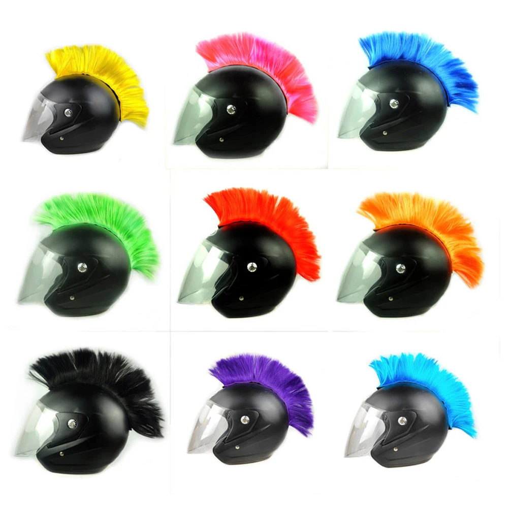 

Helmet Wig Cuttable Helmet Decorations Wigs Cockscomb Motocross Full Face Off Road Helmet Decoration Hair Sticker Paste