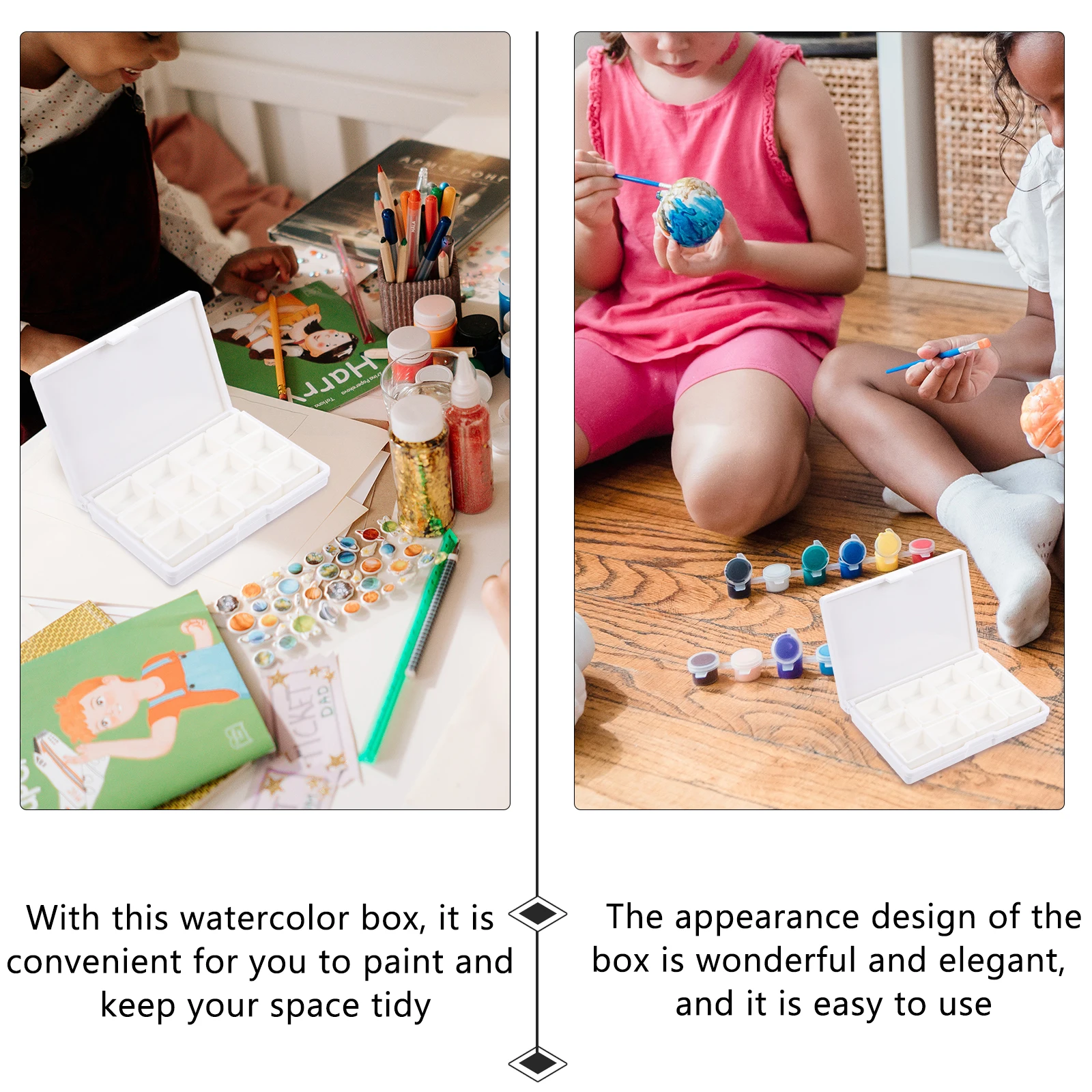 

Portable Paint Box Watercolor Plastic Pigment Case Small Cubes Storage Practical Boxes Container Painting Tool Travel Art