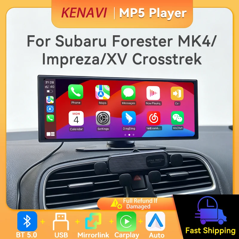 For Subaru Forester MK4/Impreza/XV Crosstrek Touch Screen Car Radio MP5 Player CarPlay Android Auto BT5.0 USB Stereo Multimedia