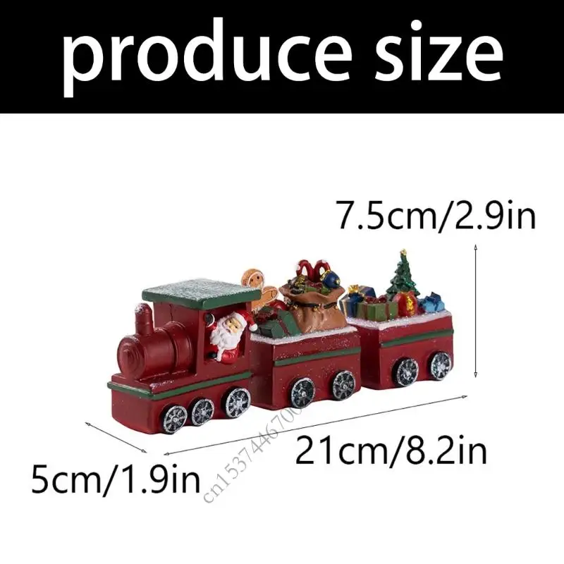 راتنج عيد الميلاد قطار زخرفة سانتا شخصية هدايا الشتاء ميزات مصنوعة يدويًا على رف المكتب المنزلي زخرفة P9YB #6