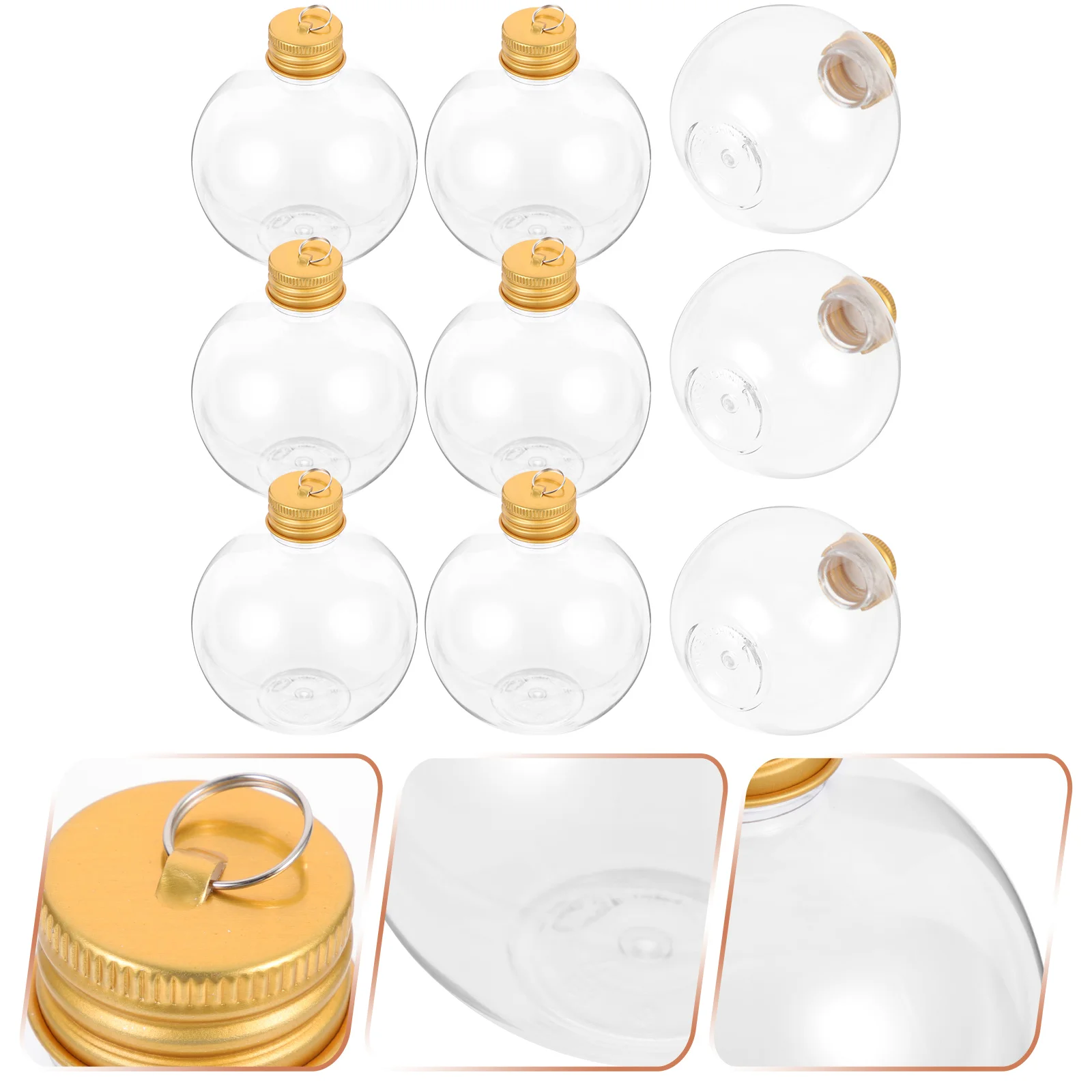 10 Pcs Christmas Spherical Bottle Drink Transparent Bottles Travel Juice The Pet Outdoor Portable Milk Mother Anti-leak Coffee