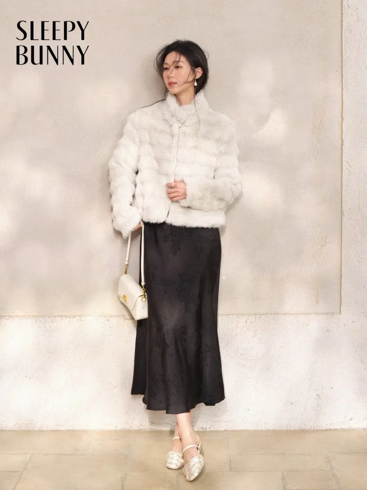 

Women Modern Stand Collar Cropped Jacket for Lady Defined Shoulder Warm Outerwear Stylish Spring Casual Commuter Layering Top