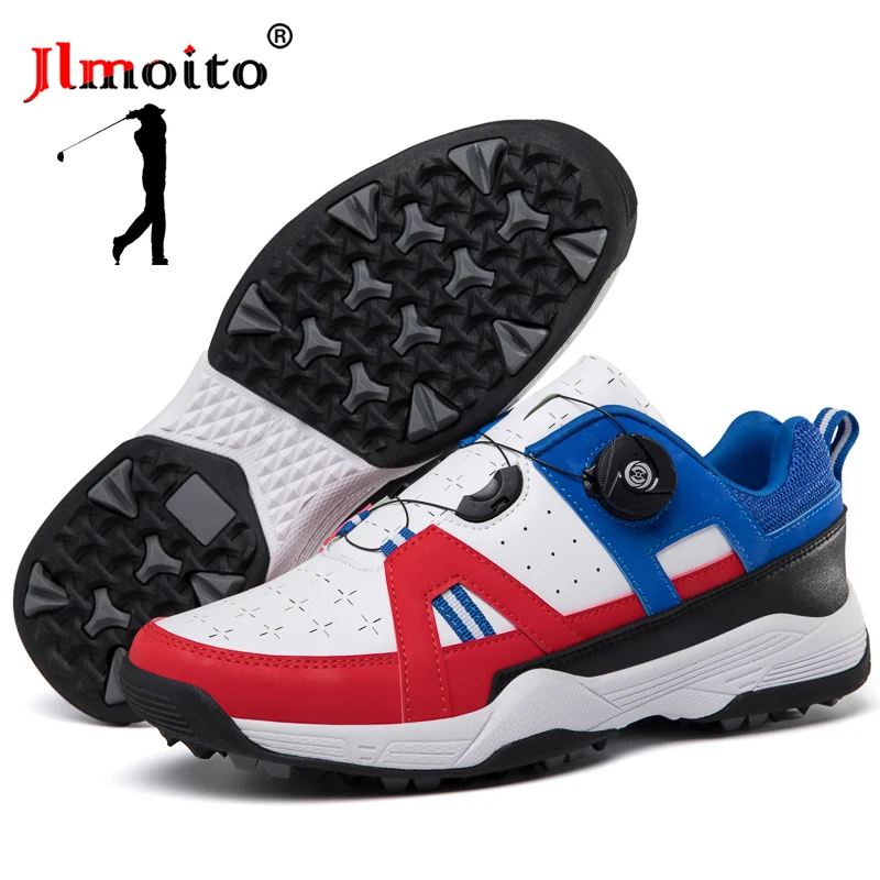 

Men Leather Waterproof Golf Shoes Non-slip Spikeless Golf Sneakers Beginner Golf Training Sneakers Women Golf Athletic Shoes New