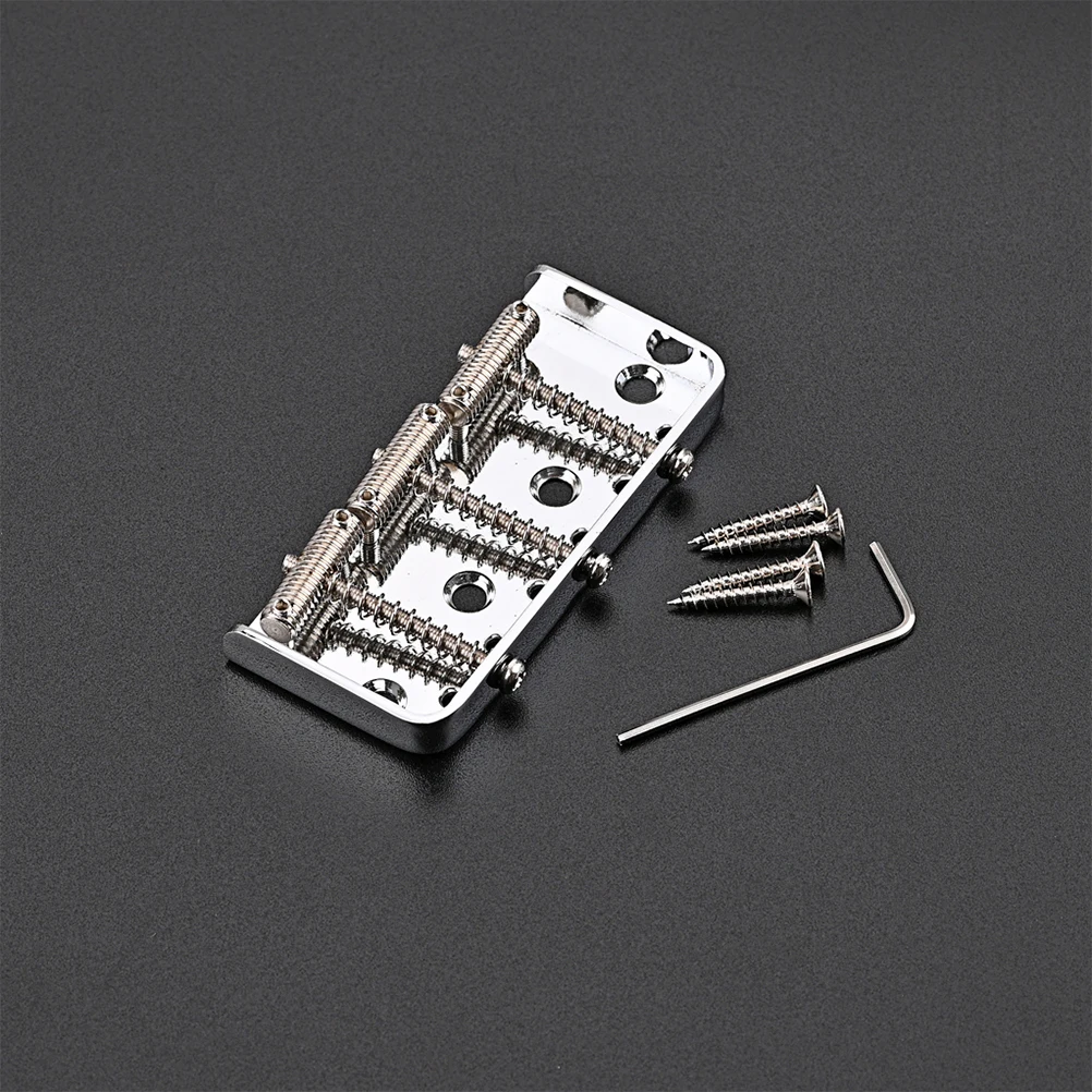 

1Set Chrome Electric Guitar Saddle Bridge Durable Metal Parts for DIY Sound Quality Improvement Guitar Bridge Saddle Bridges
