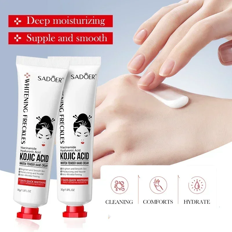 SADOER crema de manos de ácido kójico hidratante nutritivo brillo cremas de manos hidratantes belleza manos productos para el cuidado de la piel