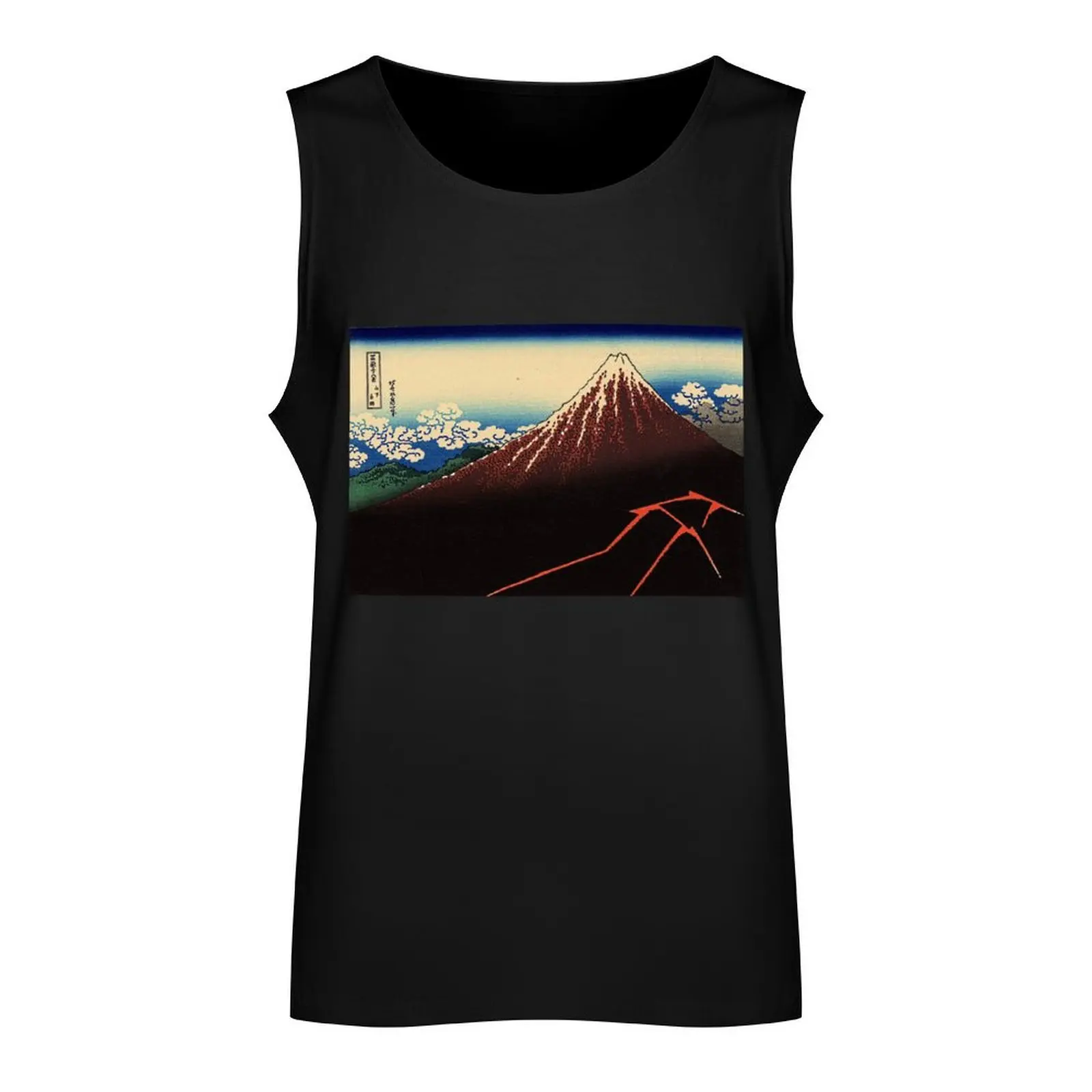 Lightning Below the Summit' by Katsushika Hokusai (Reproduction) Tank Top men clothes Vest for boy