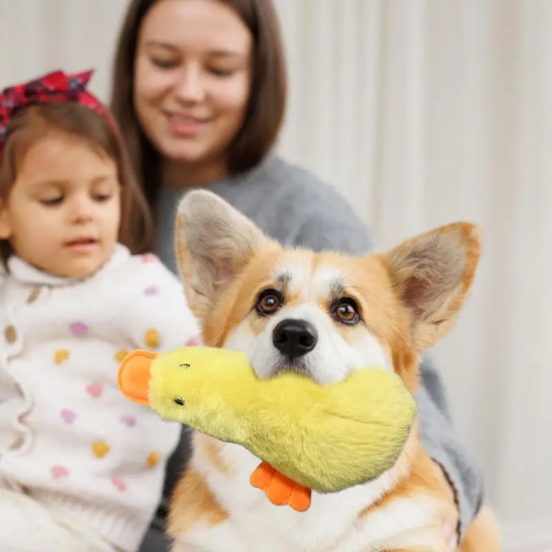 Squeaky Duck For Dogs Small Pets Duck Plush Dog Chew Toys Wear Resistant Small Pets Dog Chew Toys Interactive Plush Toy For Pet