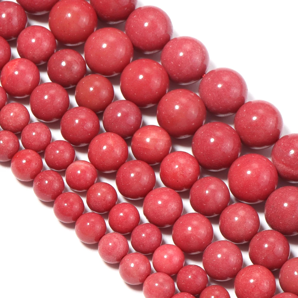 Natural Red Coral Stone Beads Round Loose Spacer Beads for Jewelry Making DIY Charms Bracelet Necklace Bead Accessories 6 8 10mm view 5