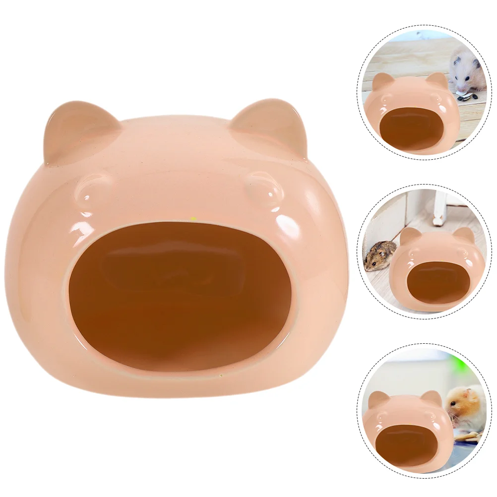 

Pet Hideout Small House Hedgehog for Animal Gerbil Supplies Chinchilla Ceramics Hamster Cooling Toy