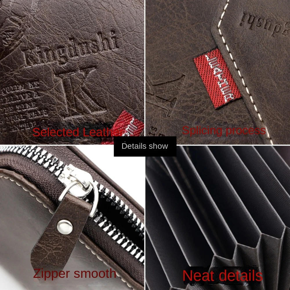 Retro PU Card Case Portable Multi-functional Zipper Wallets Multi Card Solid Color Credit Card Holder Women Men