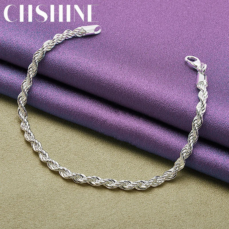 

CHSHINE 925 Sterling Silver Fried Dough Twists Chain Bracelet For Women Fashion Charm Jewelry Wedding Party Gifts