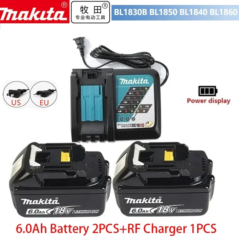 Makita-batería de litio de repuesto, Original, 6Ah/5Ah/3Ah, 18V, BL1830B, BL1850B, BL1850, BL1840, BL1860, BL1815