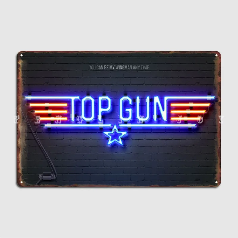 Top Gun Poster Metal Plaque Club Bar Cave Decoration Plaques Tin Sign Posters