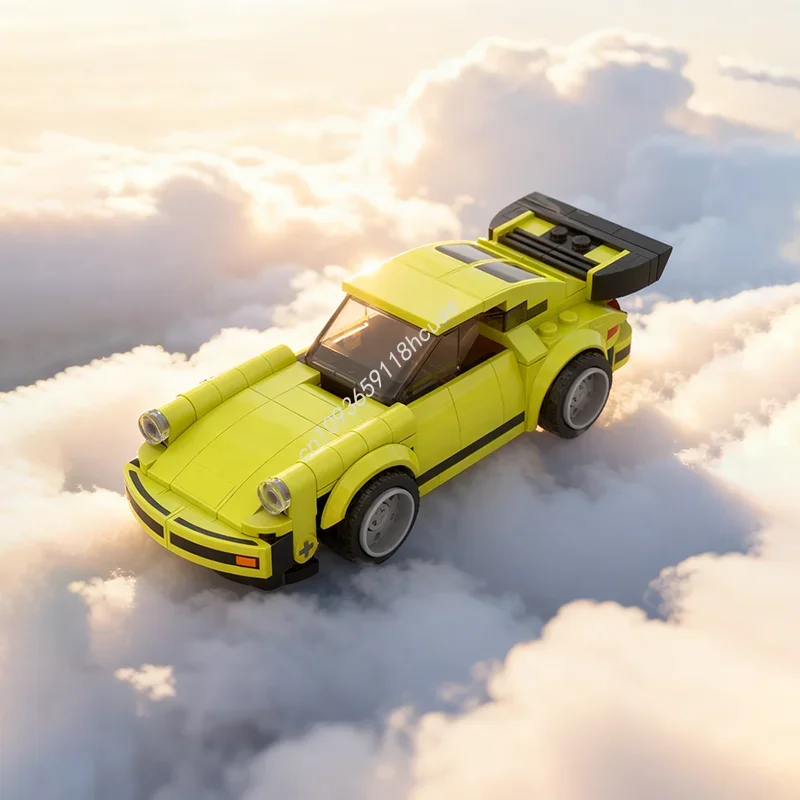 Набор строительных блоков MOC City Champions Porsche Turbo Mod Green, 183 детали, архитектурная модель, игрушка, подарок на фестиваль, на день рождения