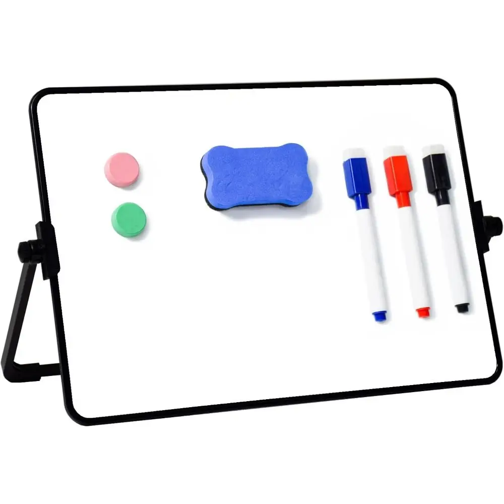 New Erasable Dry Erase White Board Portable with Stand Magnetic Whiteboard Double-Sided White Board Easel Memo To Do List
