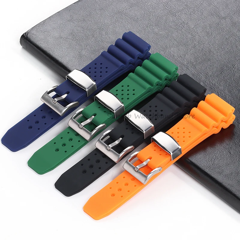 Silicone Watch Strap 20mm 22mm for SEIKO Skx007 Skx009 Diving Waterproof Sport Strap for Rolex Men Replacement Watch Accessories