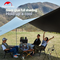 Naturehike Outdoor Hexagonal Sun Shelter 8-10 Persons Large Area 20㎡ Black Sealant Sunscreen Canopy Camping Portable Sunshade