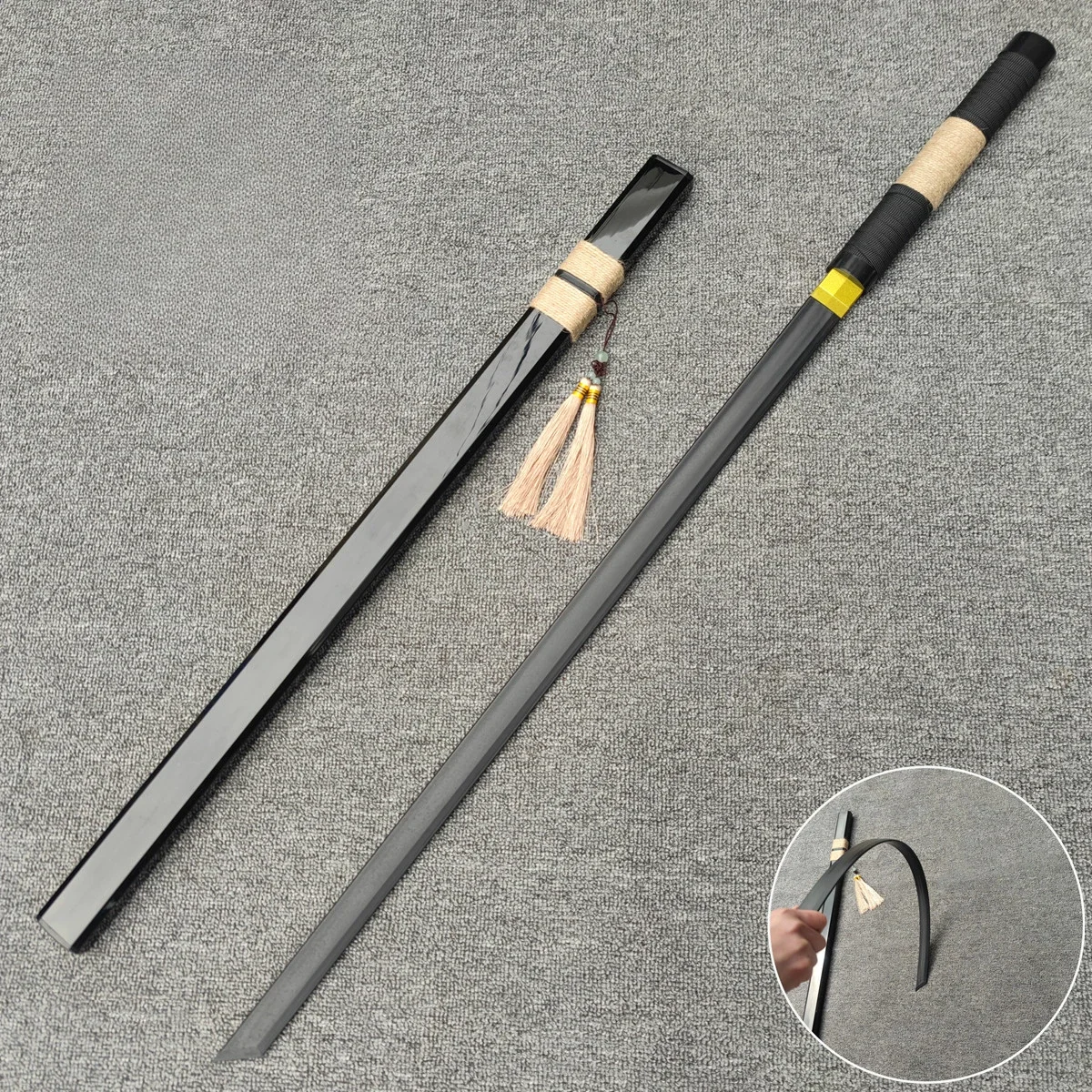 

Plastic Knife Tang Hengdao, Samurai Blade with Sheath, Training Martial Arts Props