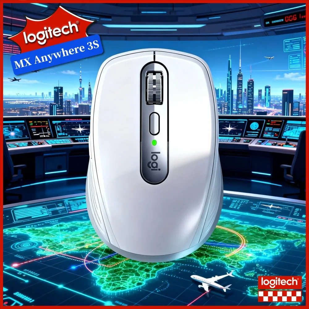 Logitech MX Anywhere 3S Ergonomic Mouse - 8000 DPI, Magspeed Wheel, 3-Device Sync, Travel-Ready Build, USB-C Charging