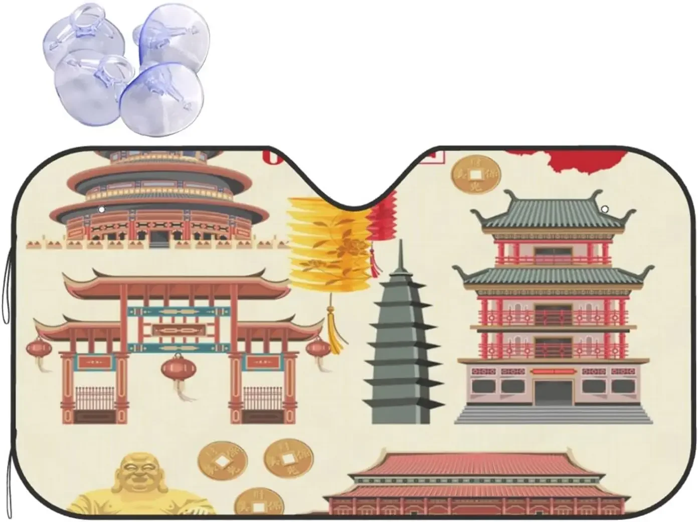 

China Famous Architecture Tapestry Car Sun Sha Front Window Sunsha For Most Sedans SUV Blocks Uv Rays Keep Your Vehicle Cool