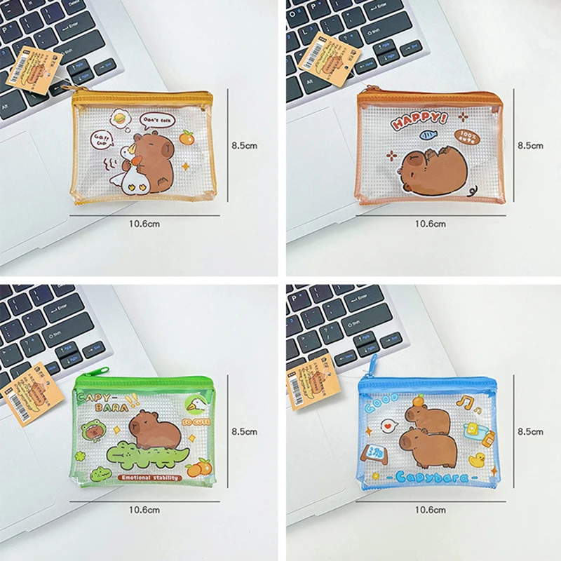 Cartoon Capybara Coin Purse Pouch Cute Wallet Portable Waterproof Mini Storage Bag Key Earphone Organizer For Kids Gifts