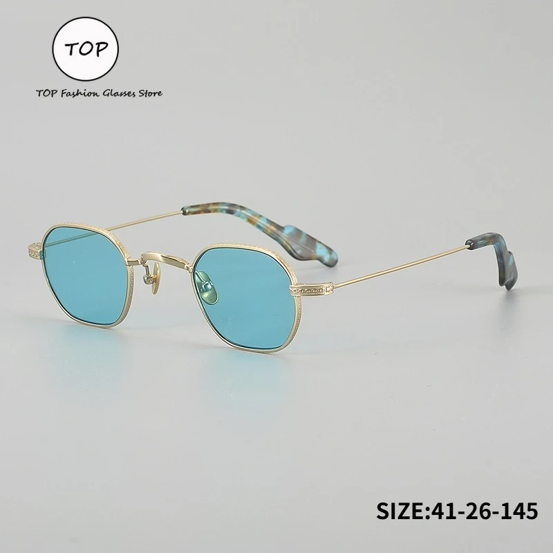 

TOP Fashion Small Round Metal Frame Sunglasses Men Women Retro Light Blue Lens UV400 Sun Glasses Unisex Vintage Shades