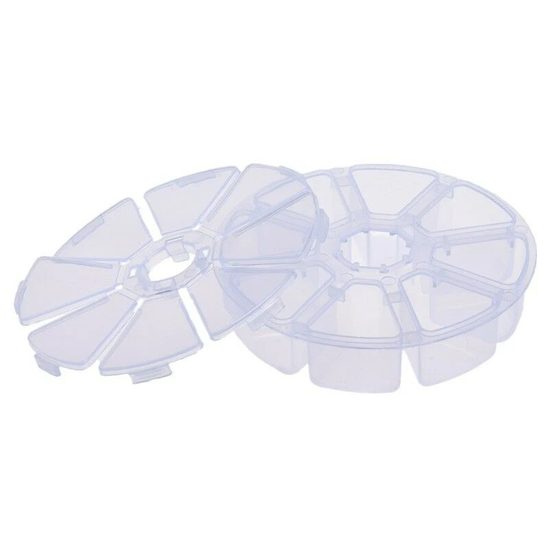 Plastic Round 8 Grids Desktop Storage Box Travel Cosmetic Jewelry Organizer Storage Box For Home Diy Tools Part