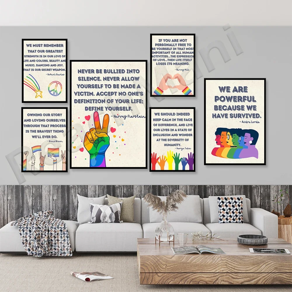 LGBTQ Quotes Printables, LGBT History Month Posters, Pride Month Decor, Inclusive Classroom Decor Print, Wall Art Home Decor